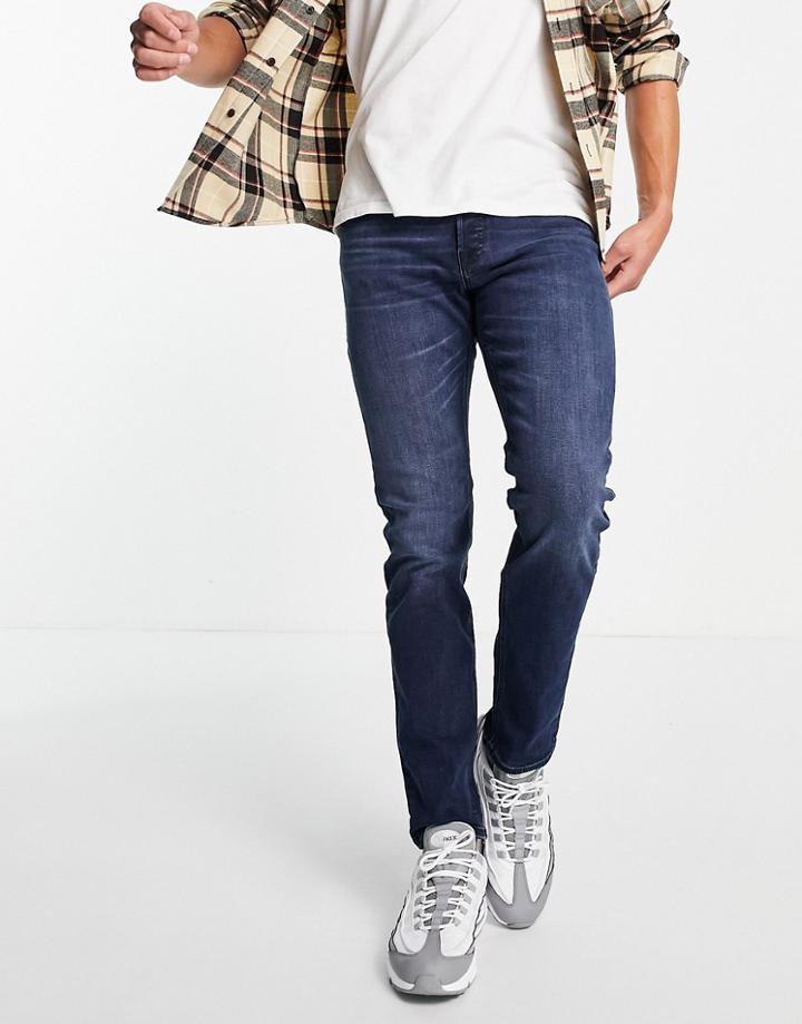 Jack & Jones Intelligence Mike Straight Jeans In Blue Black-blues