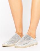 Vero Moda Metallic Espadrilles - Silver