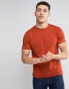 Brave Soul Basic Raw Edge T-shirt - Orange