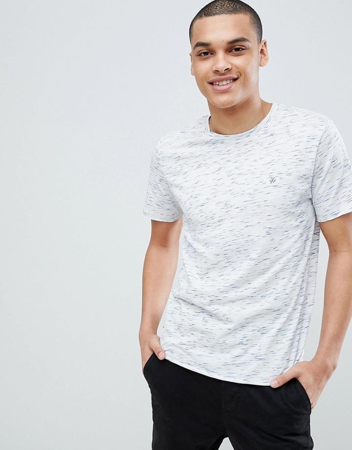 Jack & Jones Originals T-shirt In Melange Detail - White