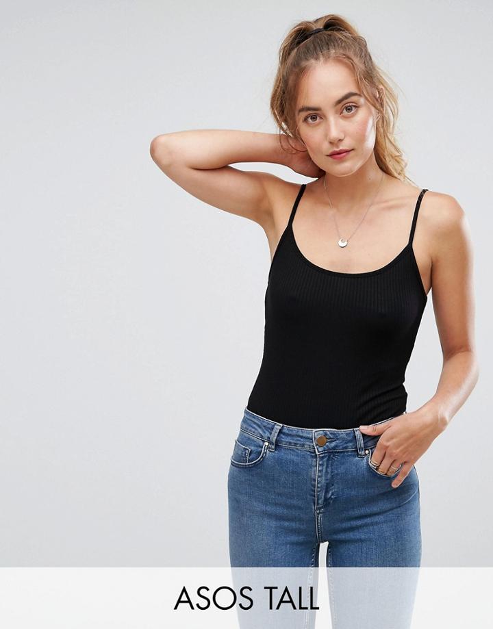 Asos Tall Cami Body In Rib - Black