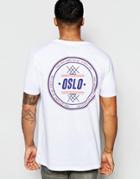 Asos T-shirt With Oslo Front And Back Print In White - White
