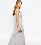 Fame And Partners Everland Maxi Dress With Fishtail - Gray