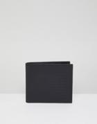 Armani Exchange Leather All Over Logo Coin Wallet In Black - Black