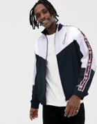 Champion Track Jacket With Sleeve Taping In Navy - Navy