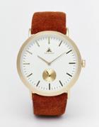 Asos Watch In Gold With Leather Strap And Functioning Sub Dial - Gold