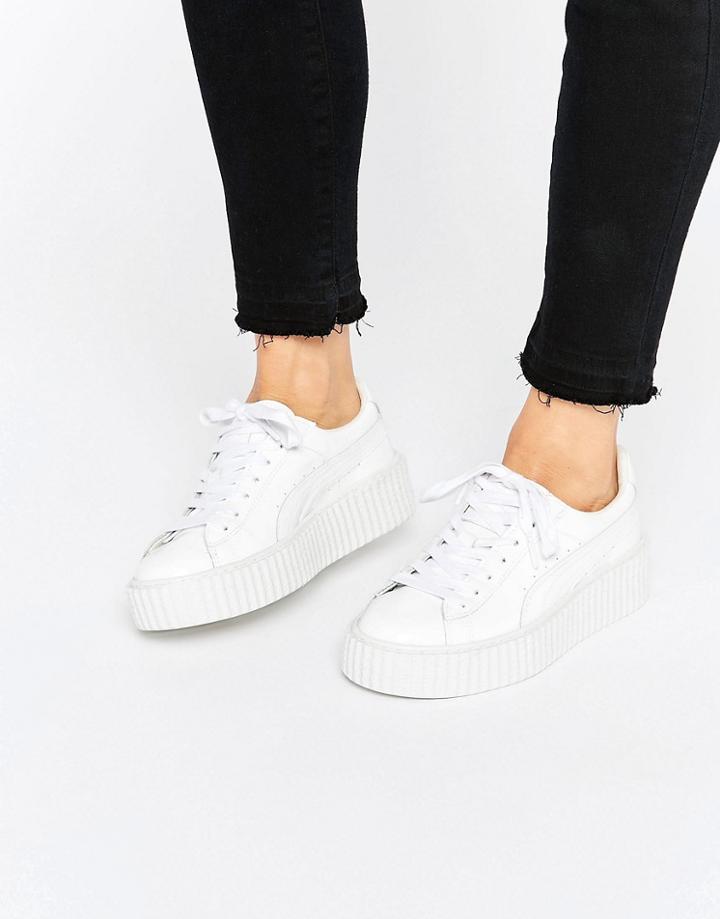 Puma X Rihanna Fenty Creeper Sneakers In White - White