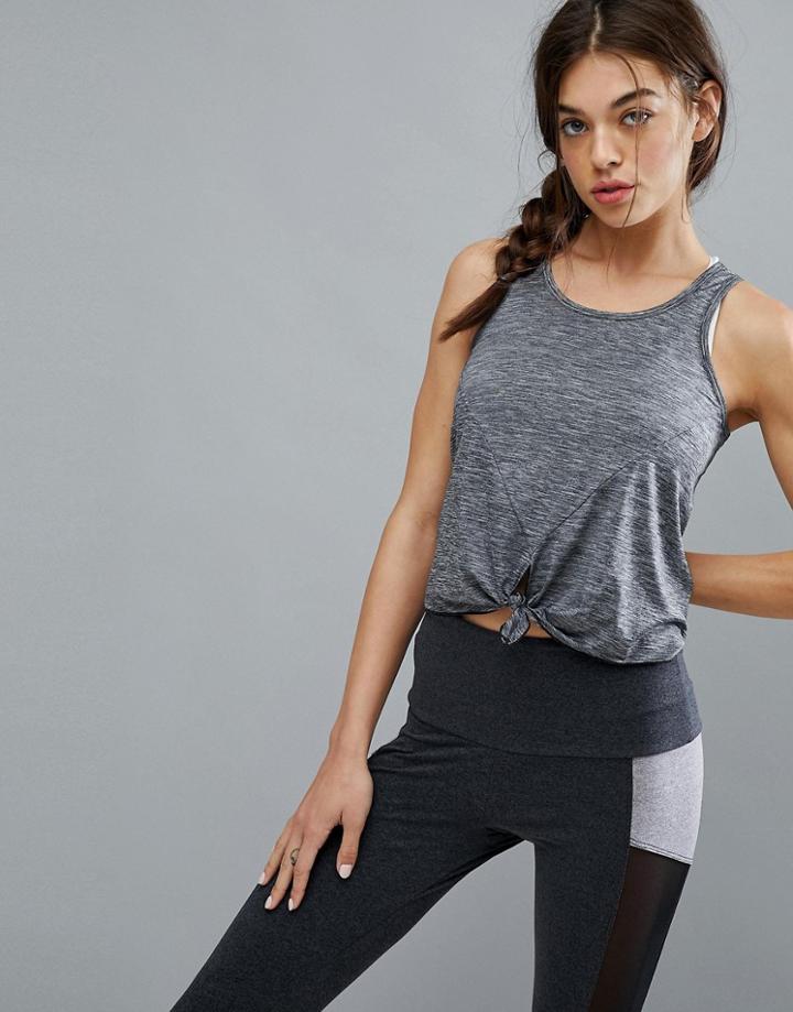 New Look Tie Detail Tank Top - Gray