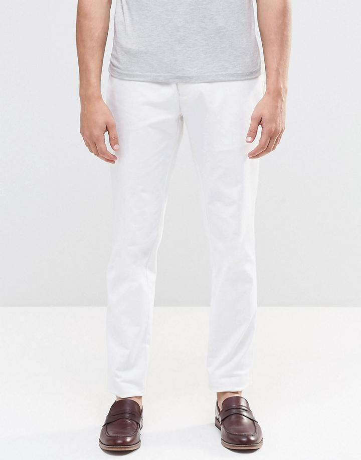 Asos Skinny Smart Chino Pants In White - White