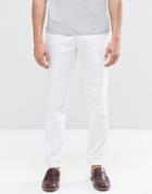Asos Skinny Smart Chino Pants In White - White