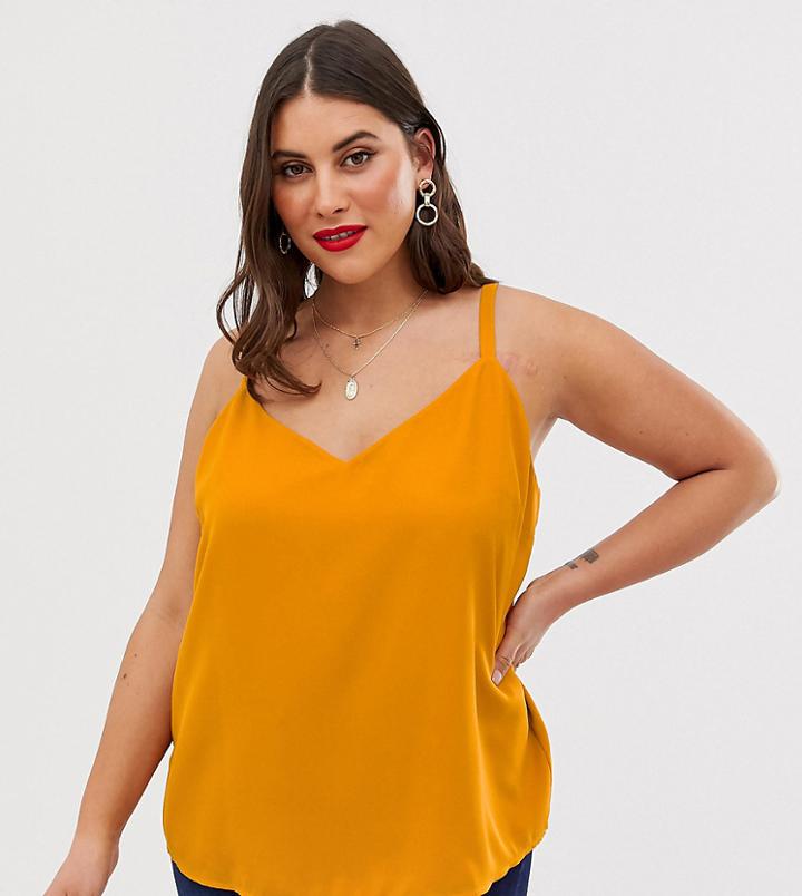 Asos Design Curve Eco Swing Double Layer Cami With Wide Straps - White