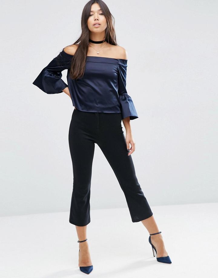 Asos Stretch Kick Flare Pants - Black