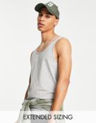 Asos Design Organic Muscle Fit Tank Top In Gray Heather