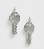 Glamorous Rhinestone Key Drop Earrings