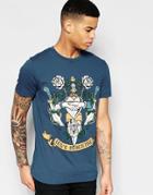 Love Moschino Tattoo Print T-shirt - Blue