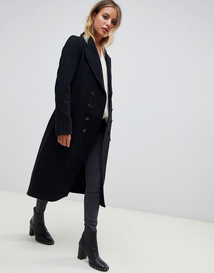 Allsaints Blair Double Breasted Coat - Black