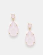 Krystal Swarovski Pear Crystal Drop Earrings - Powder Pink
