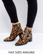 Asos Relieve Suede Buckle Ankle Boots - Multi
