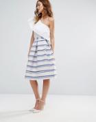 Closet Prom Skirt In Metallic Stripe Jaquard - Multi