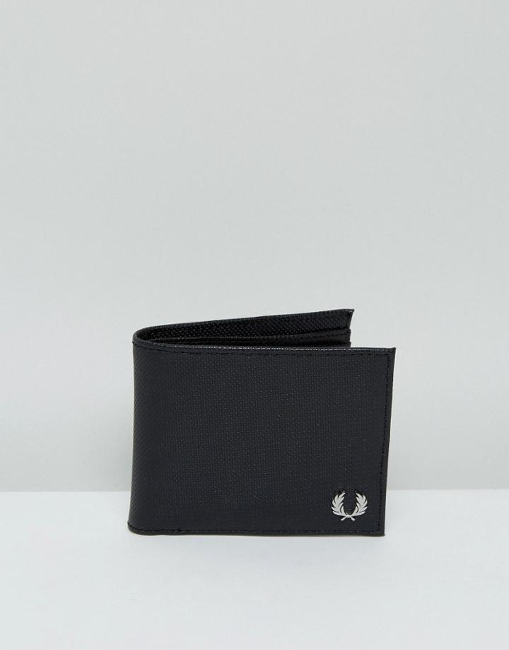 Fred Perry Billfold Wallet In Pique Black - Black