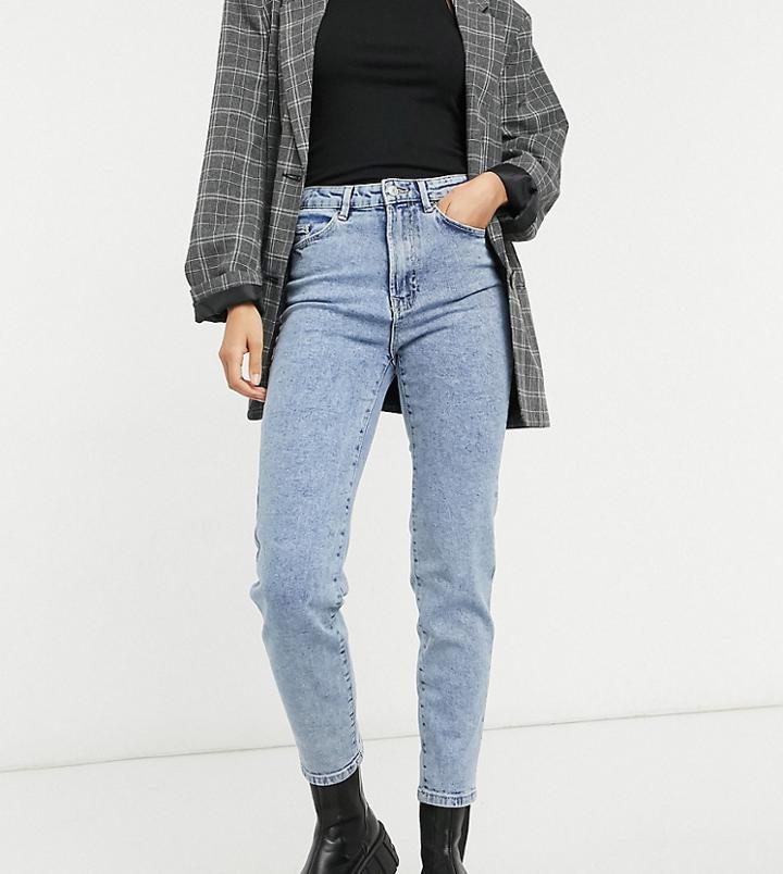 Stradivarius Tall Slim Mom Jean With Stretch In Blue