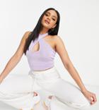 Asyou Twist Halter Top In Lilac-purple