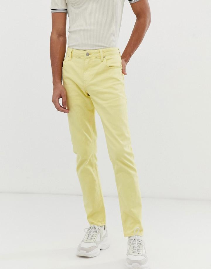 Asos Design Two-piece Slim Jeans In Yellow - Yellow