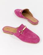 Asos Design Moves Leather Mule Loafers - Pink