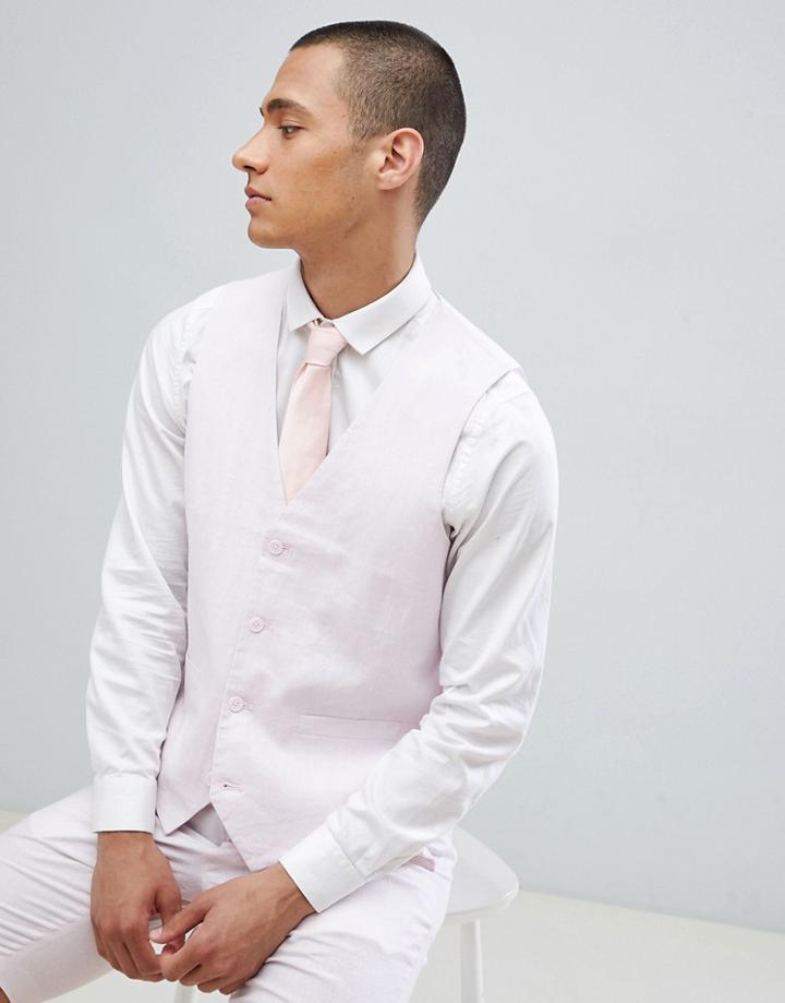 French Connection Wedding Linen Slim Fit Suit Vest
