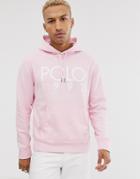 Polo Ralph Lauren 1992 Logo Washed Out Hoodie In Pink