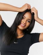 Nike Essentials Short Sleeve Crop Top In Black