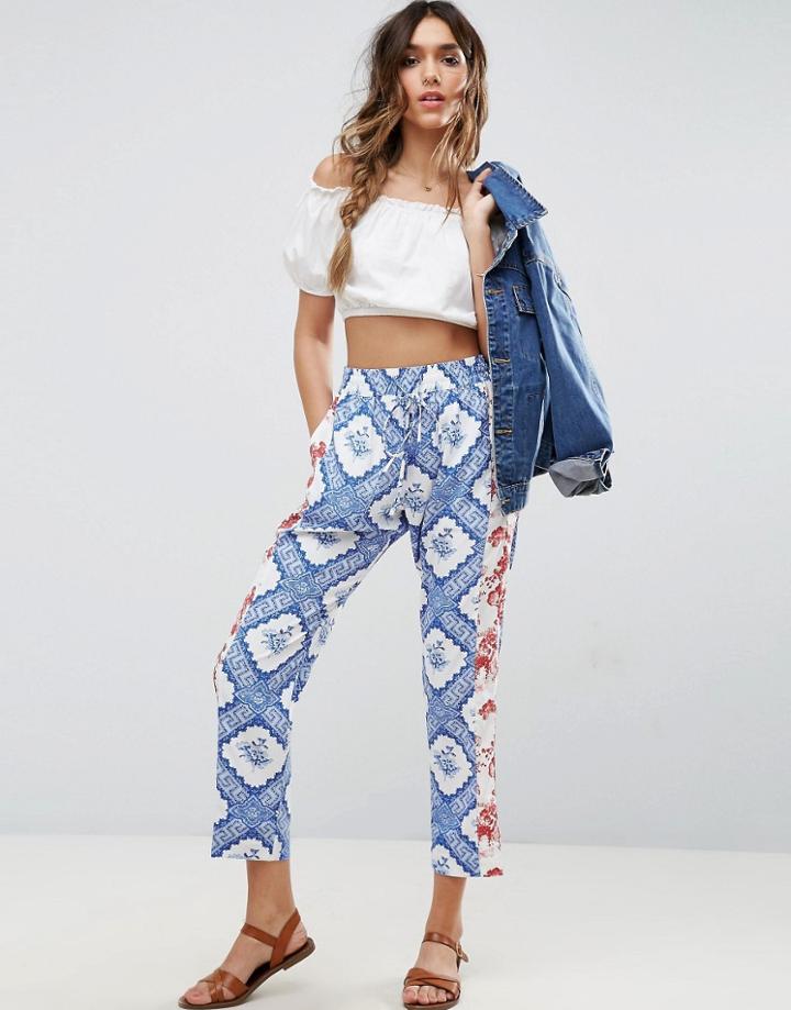 Asos Mixed Print Peg Pants - Multi