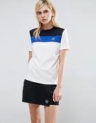 Fred Perry Archive Color Block T Shirt - White