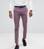 Asos Tall Super Skinny Cropped Smart Pants In Damson - Purple