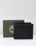 Timberland Grafton Leather Wallet Triflod Coin Pocket In Black - Black