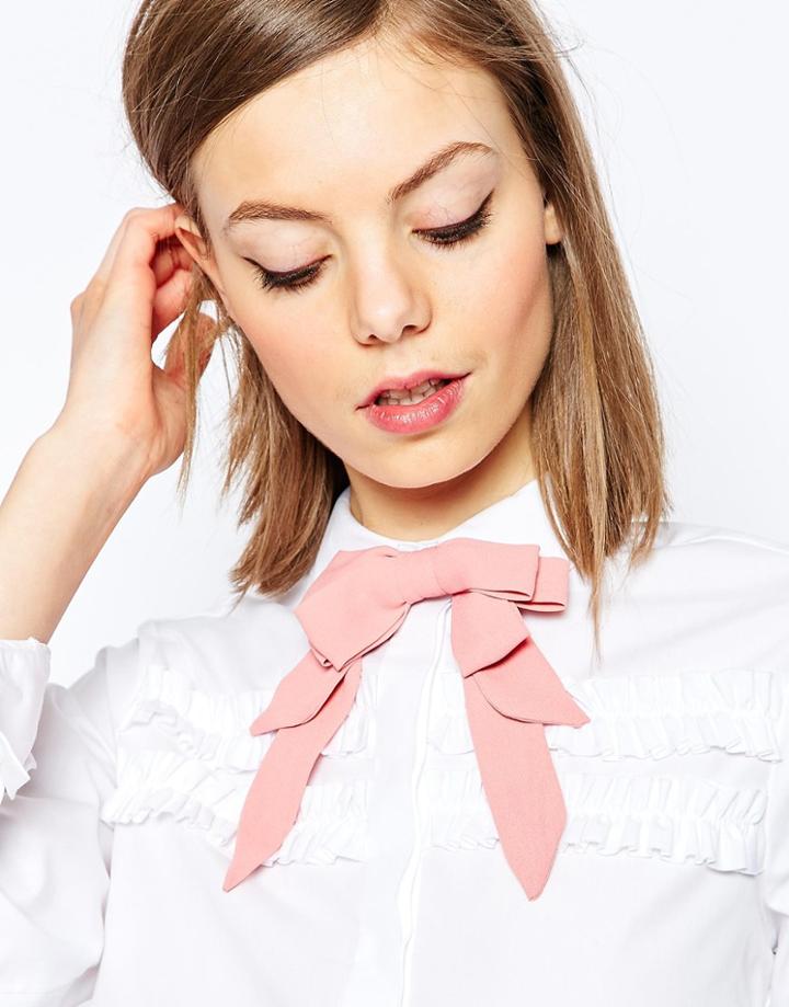 Asos Pastel Multi Bow Neck Tie - Pink