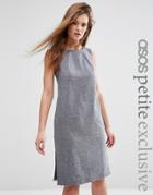 Asos Petite Minimal Shift Dress - Chambray Blue