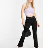 Asos Design Petite Hourglass High Rise 'lift And Contour' Flare Jeans In Clean Black