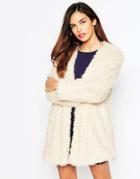 Ax Paris Shaggy Jacket - Stone