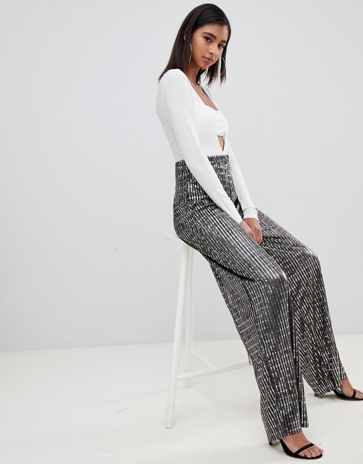 Club L Pleated Wide Leg Pants-multi