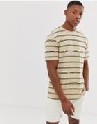 Asos Design Organic Cotton Relaxed T-shirt In Stripe - Multi
