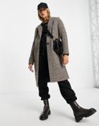 Vero Moda Tailored Coat In Brown Plaid-multi