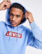Levi's Hoodie With Boxtab Logo In Light Blue-blues