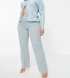 Asos Design Curve Mix & Match Slim Straight Pants In Sage-green