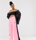 Ellesse Straight Leg Tracksuit Bottoms With Side Logo-pink