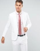 Asos Skinny Suit Jacket In White - White