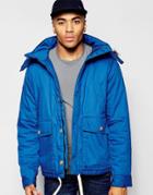 Native Youth Arctic Parka Jacket With Curved Hem - Blue