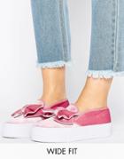 Asos Discover Wide Fit Bow Sneakers - Pink