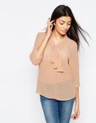 Vero Moda Shirt With Tie Front - Mahogany Rose
