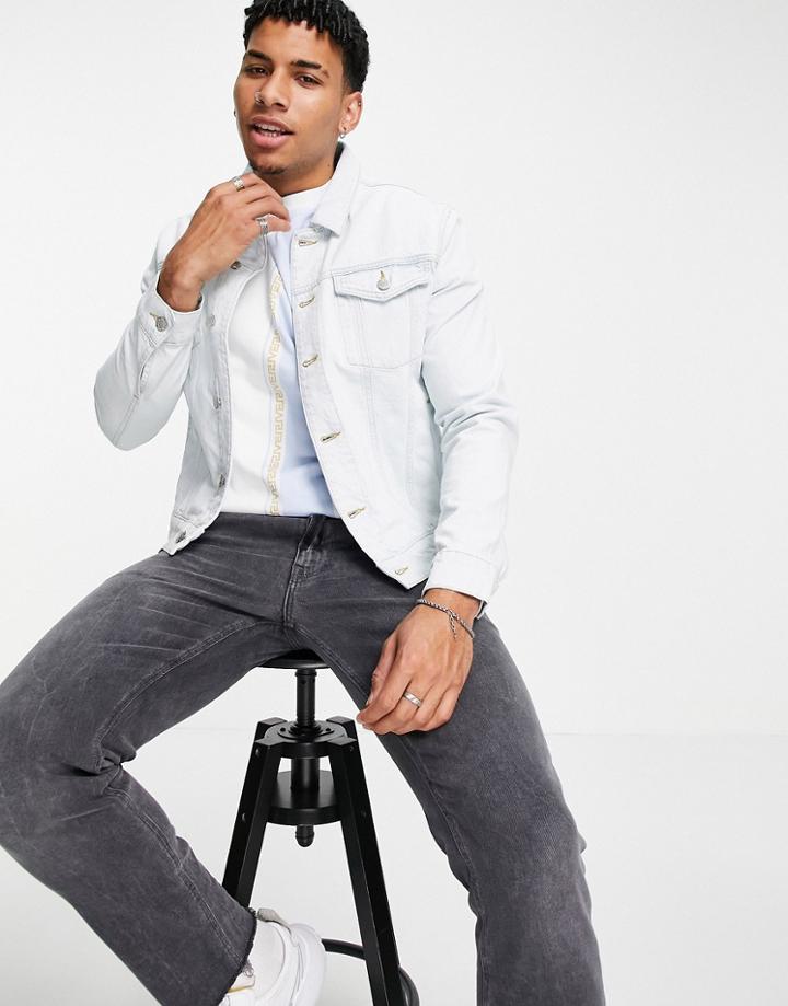 River Island Denim Jacket In Light Blue-blues